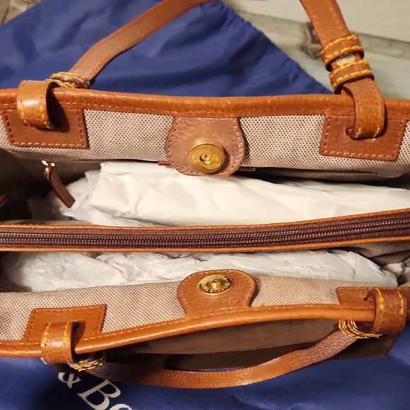 Dooney & Bourke Brown Tote Bag with Leather Trim - Picture 12 of 14